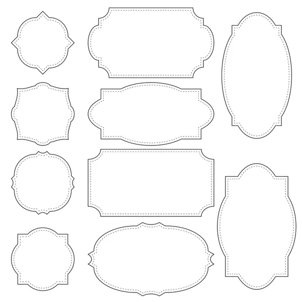 Quadros simples com linha pontilhada — Vetor de Stock
