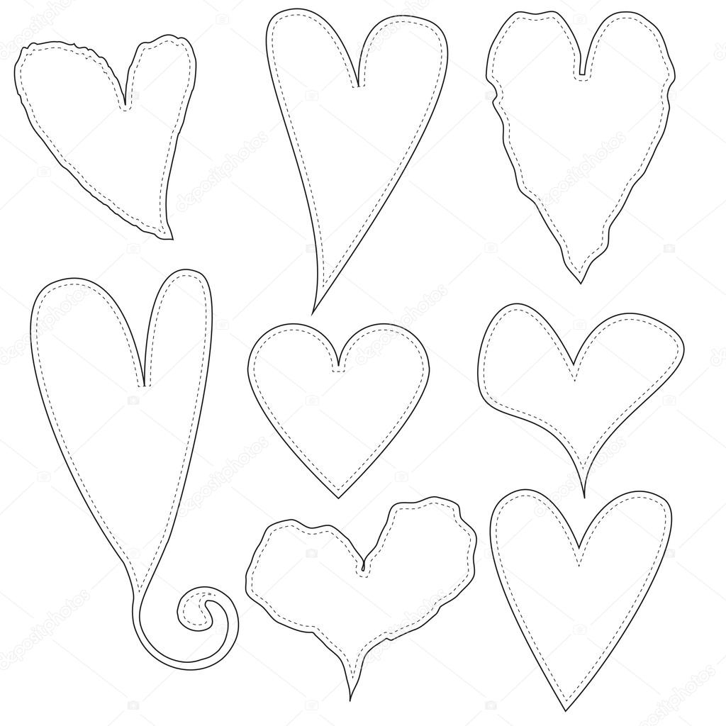 Eight heart shaped simple frames
