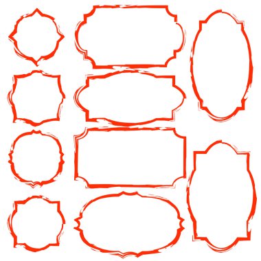 Basit kırmızı grunge kalın çerçeve