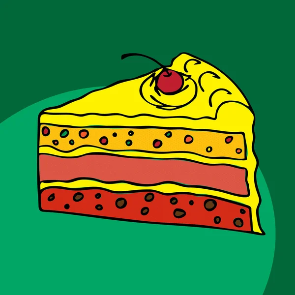 漫画ケーキのスライス — ストックベクタ