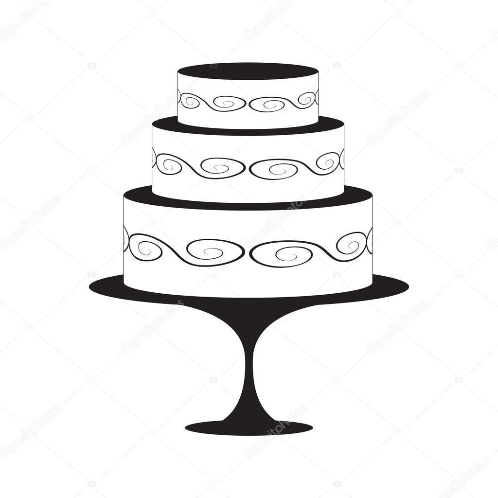 Black and white cake silhouette