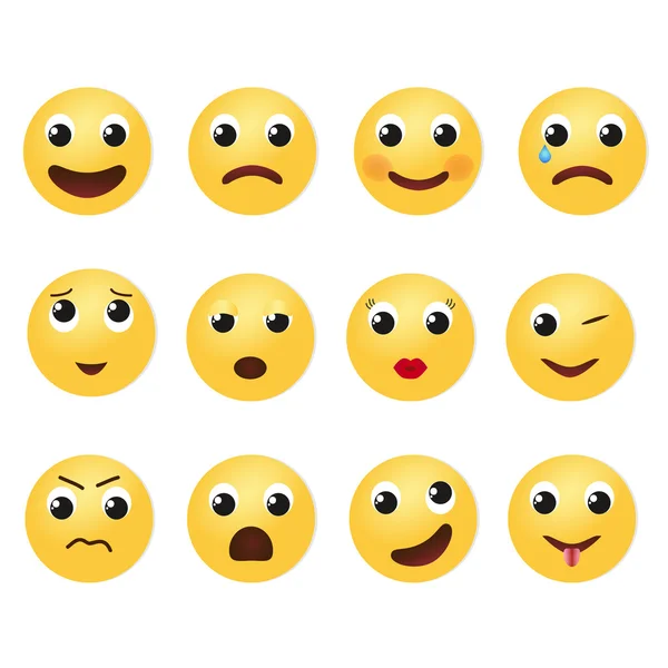 Illustration des icônes Emoji . — Image vectorielle