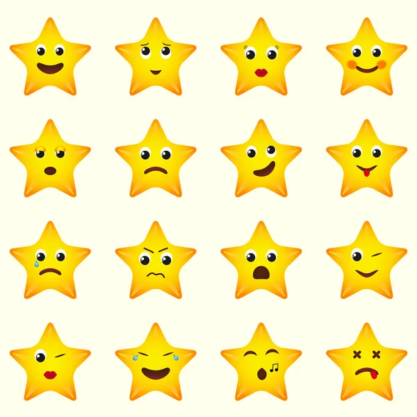 Emoji estrellas iconos conjunto . — Archivo Imágenes Vectoriales