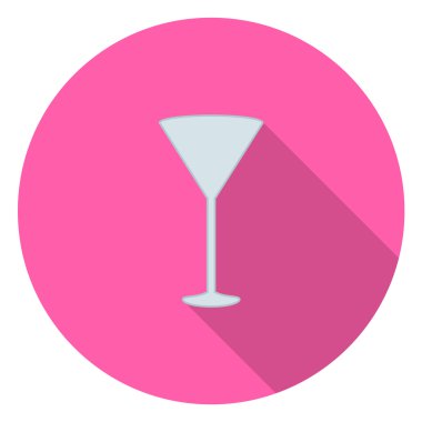 Martini cam uzun gölge kutsal kişilerin resmi. Kokteyl simgesi.