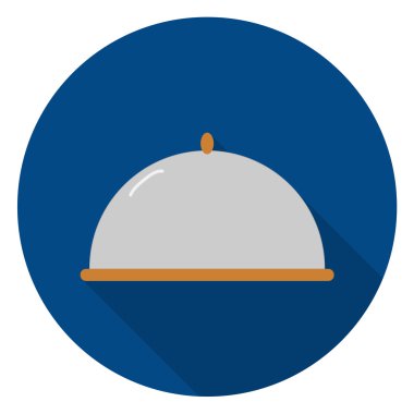 Yemek tabağı uzun gölge simgesi.