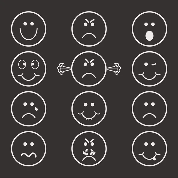 Emoji delinear branco. EPS10 . —  Vetores de Stock