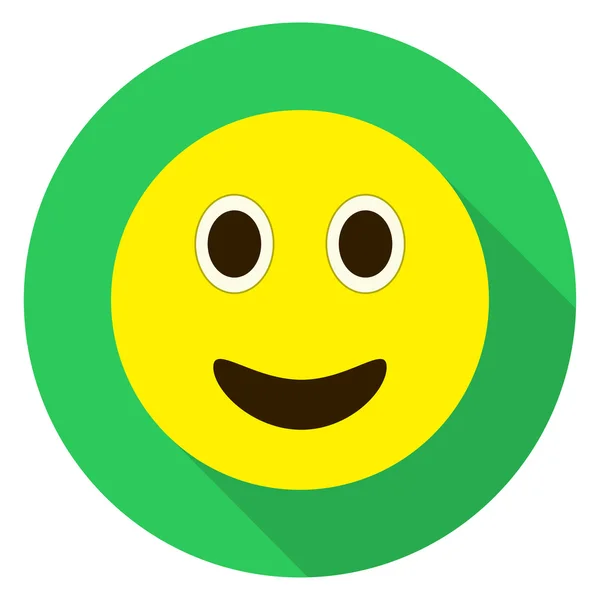 Hangulatjel boldog arc. Boldog emoji. Elszigetelt fehér háttér vektor illusztráció. Emoji longshadow ikon. — Stock Vector