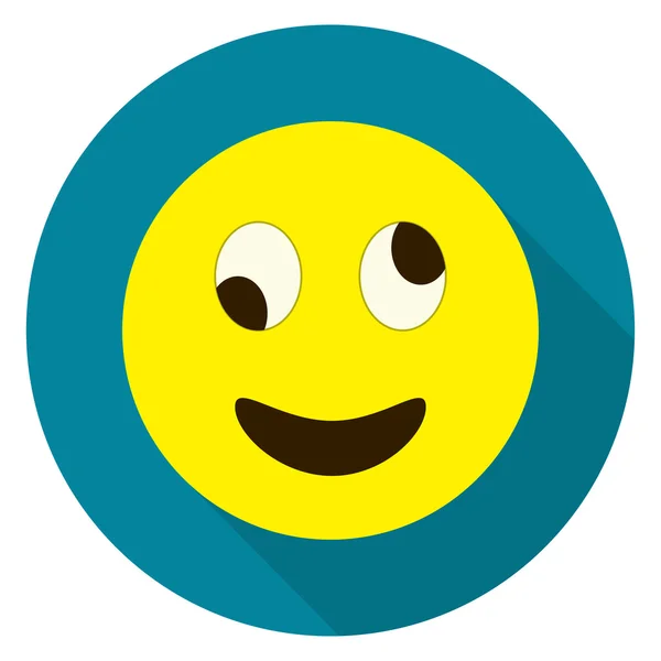 Emoticon faccia pazza. Emoji pazzo. Illustrazione vettoriale isolata su sfondo bianco. Icona longshadow Emoji . — Vettoriale Stock