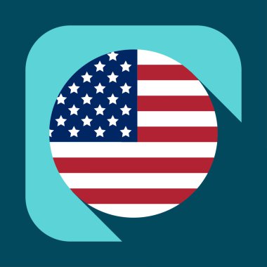Amerikan bayrak vektör simgesi.