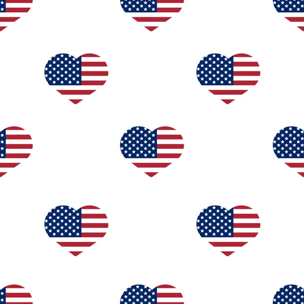 Amerikan bayrağı kalp desen. Beyaz arka plan üzerinde kalp desen. Vektör görüntü Amerika Birleşik Devletleri bayrağı.