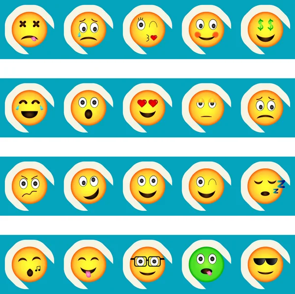 Set di illustrazione vettoriale Emoticon . — Vettoriale Stock