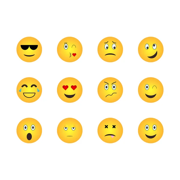 Emoji icons set illustration. — Stock Vector