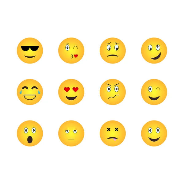 Illustrazione set icone Emoji . — Vettoriale Stock