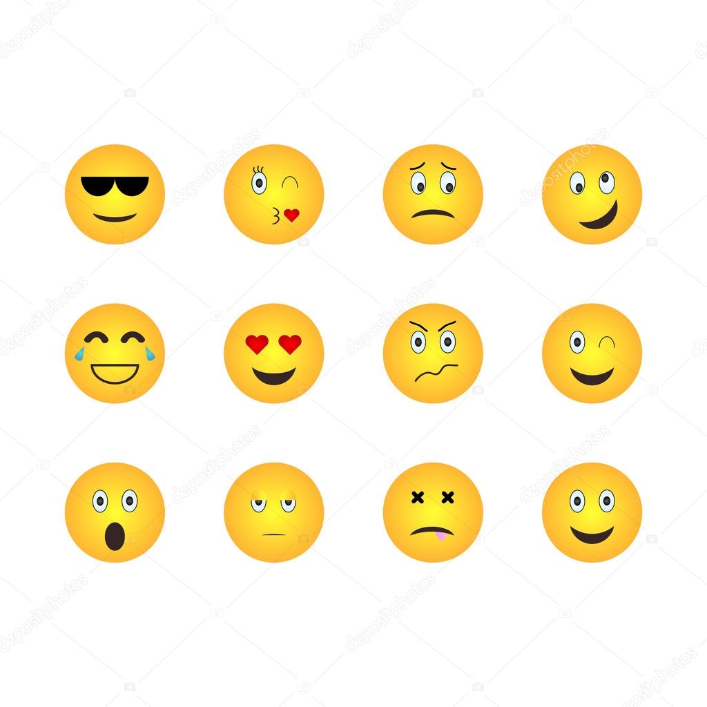 Emoji icons set illustration.