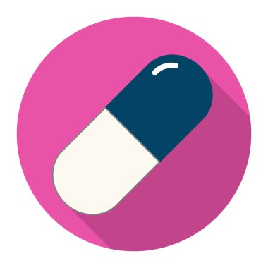 Kapsül yassı simgesi. vektör illüstrasyonu.