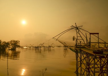 Phattalung ili, Tayland gündoğumu zaman yataydan
