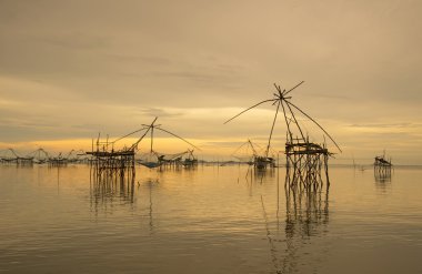 Phattalung ili, Tayland gündoğumu zaman yataydan