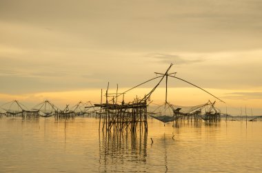 Phattalung ili, Tayland gündoğumu zaman yataydan