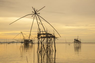 Phattalung ili, Tayland gündoğumu zaman yataydan