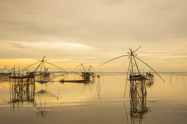 Phattalung ili, Tayland gündoğumu zaman yataydan