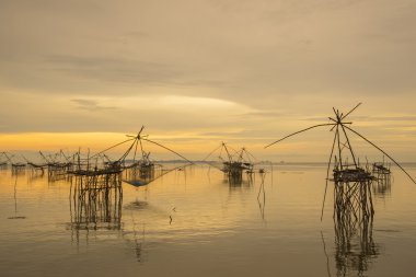 Phattalung ili, Tayland gündoğumu zaman yataydan