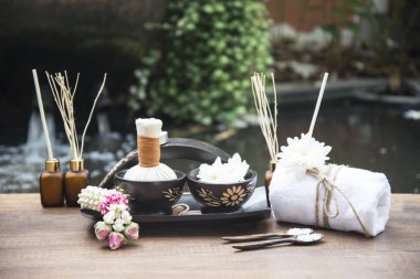 Spa Masaj ve tedavi Wood, Tayland, Thailand, odağı seçin