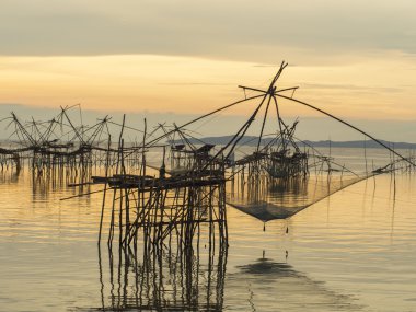 Phattalung ili, Tayland gündoğumu zaman yataydan