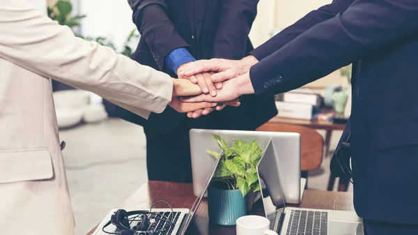 Partners Teamet Arbetar Tillsammans För Att Framgång Business Team Stack — Stockfoto