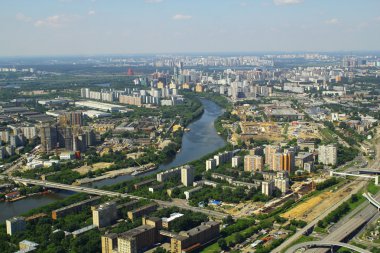 Moscow, Rusya Federasyonu için havadan görünümü