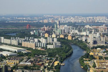 Moscow, Rusya Federasyonu için havadan görünümü