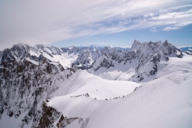 Gözlem güverte Aiguille du Midi Chamonix, Fransa üst görünümden