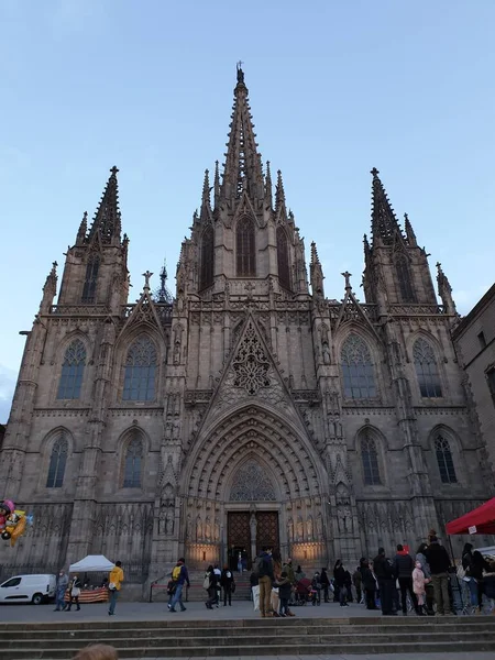 Mercato Natale Santa Llucia Barcellona Catalogna Spagna — Foto Stock