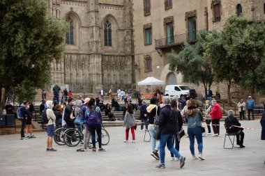 Barselona, İspanya 'daki Gotik Katedrali.