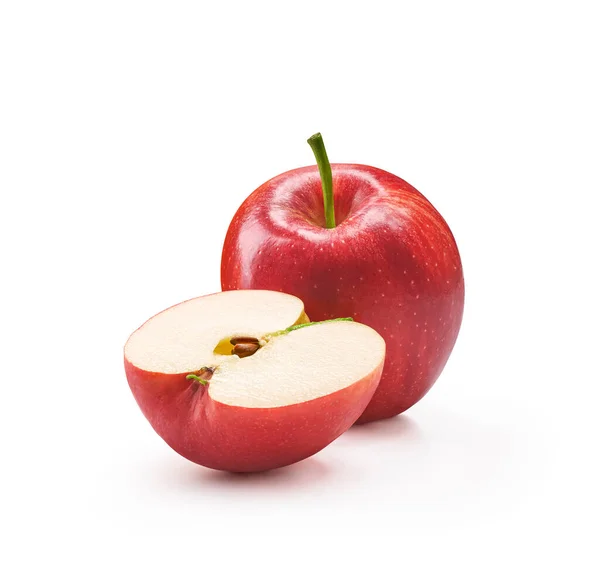 Red Apples Isolated White Background Clipping Path Included — Stock Photo, Image