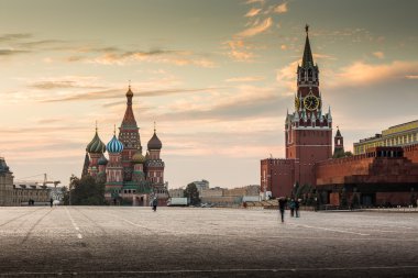 Red square and St. Basil's Cathedral clipart