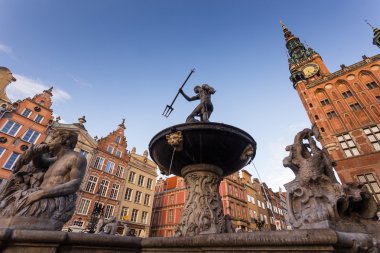 Neptune's Fountain in Gdansk, Poland clipart