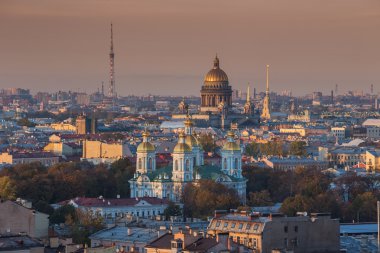 St Petersburg şehir panoramik manzaralı