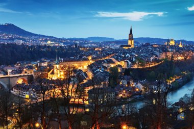 Bern city panoramic view clipart