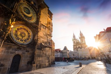 Prague astronomical clock clipart