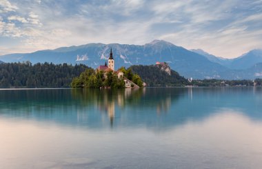Church on Bled Lake clipart