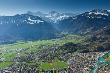 Beautiful view of Swiss town clipart