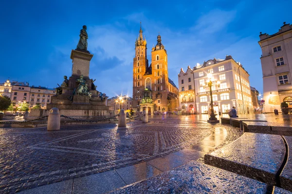 Kraków stare miasto w nocy — Zdjęcie stockowe