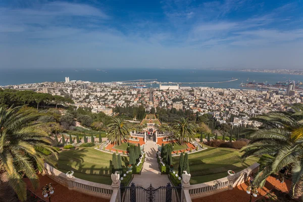 Taman Bahai dan kuil di Haifa, Israel — Stok Foto