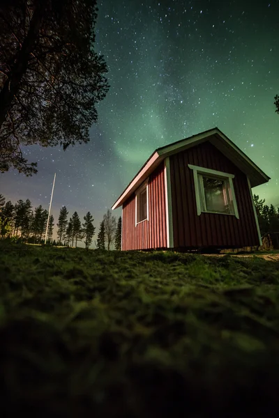 Aurora boreal verde — Fotografia de Stock