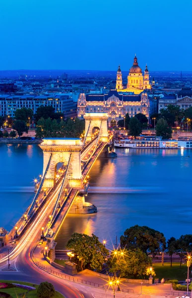 Panorama nocturne de Budapest — Photo