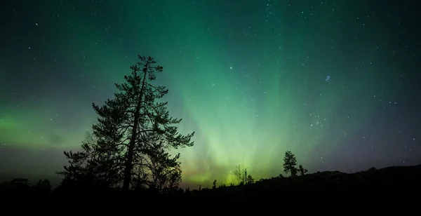 Zielony aurora borealis — Zdjęcie stockowe