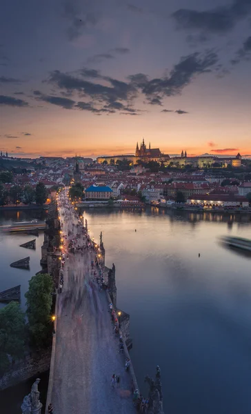 Vista da cidade da noite Praga — Fotografia de Stock