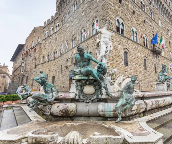 Fuente de Neptuno en Florencia — Foto de Stock