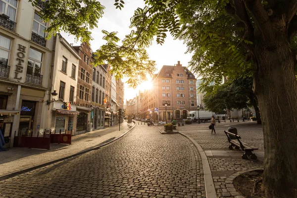 Bela arquitetura de Bruxelas ao pôr do sol — Fotografia de Stock