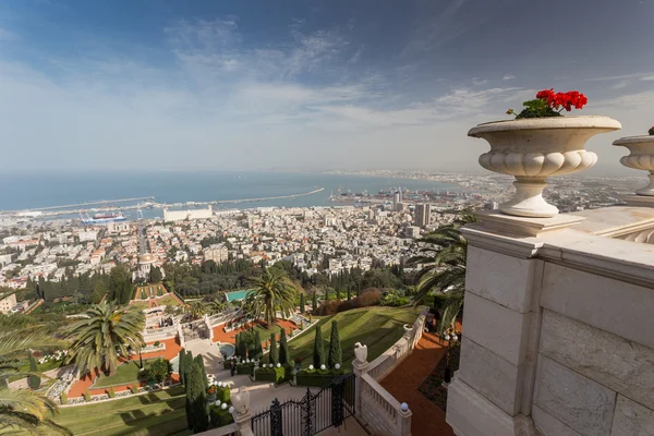 Jardines y templo Bahai en Haifa, Israel — Foto de Stock